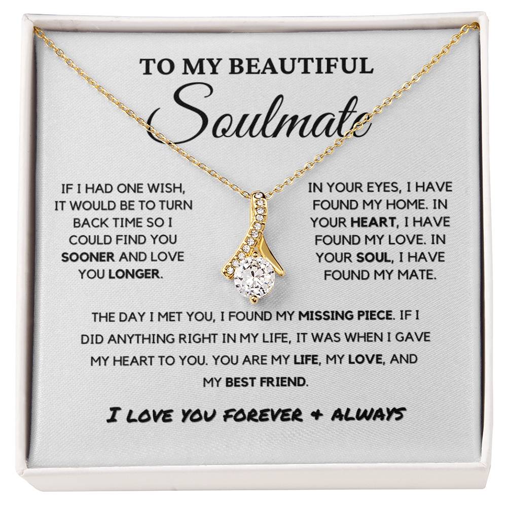 Soulmate - Missing Piece - Eternal Hope Necklace | Romantic Gift for Wife, Fiancé, Girlfriend, Valentine's Day Present 0201bB