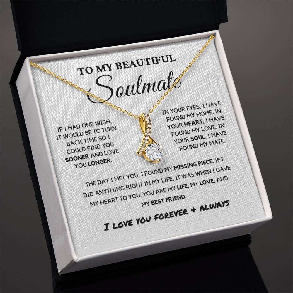 Soulmate - Missing Piece - Eternal Hope Necklace | Romantic Gift for Wife, Fiancé, Girlfriend, Valentine's Day Present 0201bB