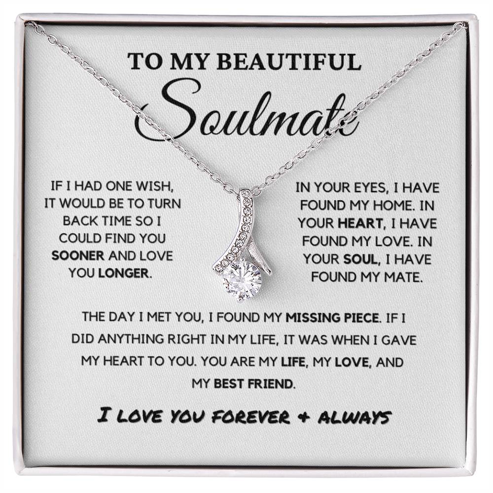 Soulmate - Missing Piece - Eternal Hope Necklace | Romantic Gift for Wife, Fiancé, Girlfriend, Valentine's Day Present 0201bB