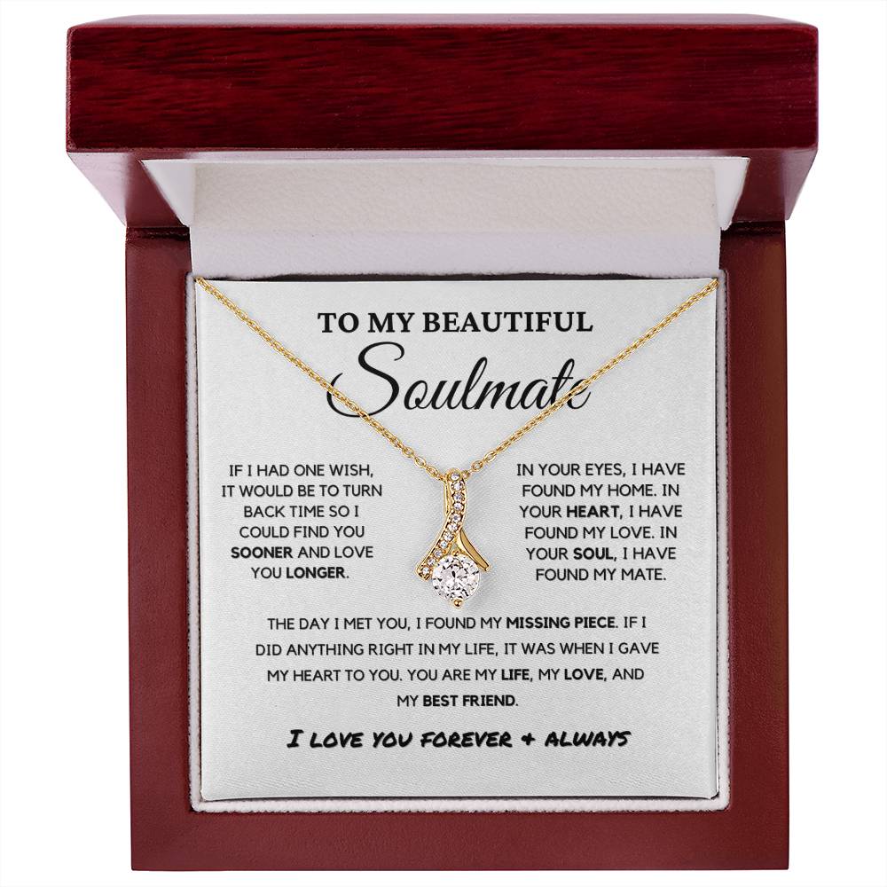 Soulmate - Missing Piece - Eternal Hope Necklace | Romantic Gift for Wife, Fiancé, Girlfriend, Valentine's Day Present 0201bB