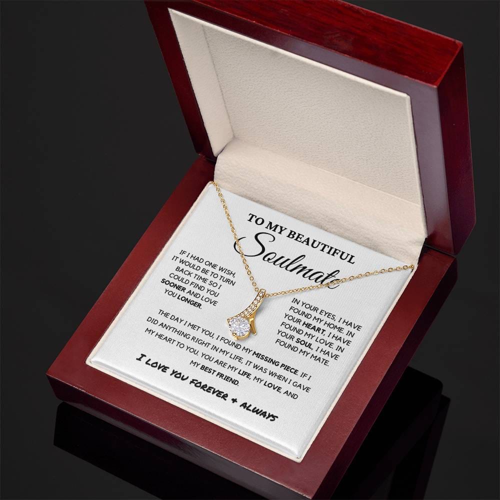 Soulmate - Missing Piece - Eternal Hope Necklace | Romantic Gift for Wife, Fiancé, Girlfriend, Valentine's Day Present 0201bB