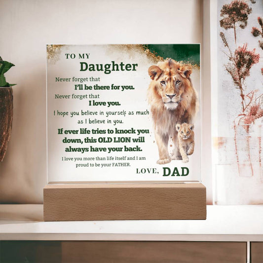 Daughter Gift from Dad - Proud of You Lion Plaque