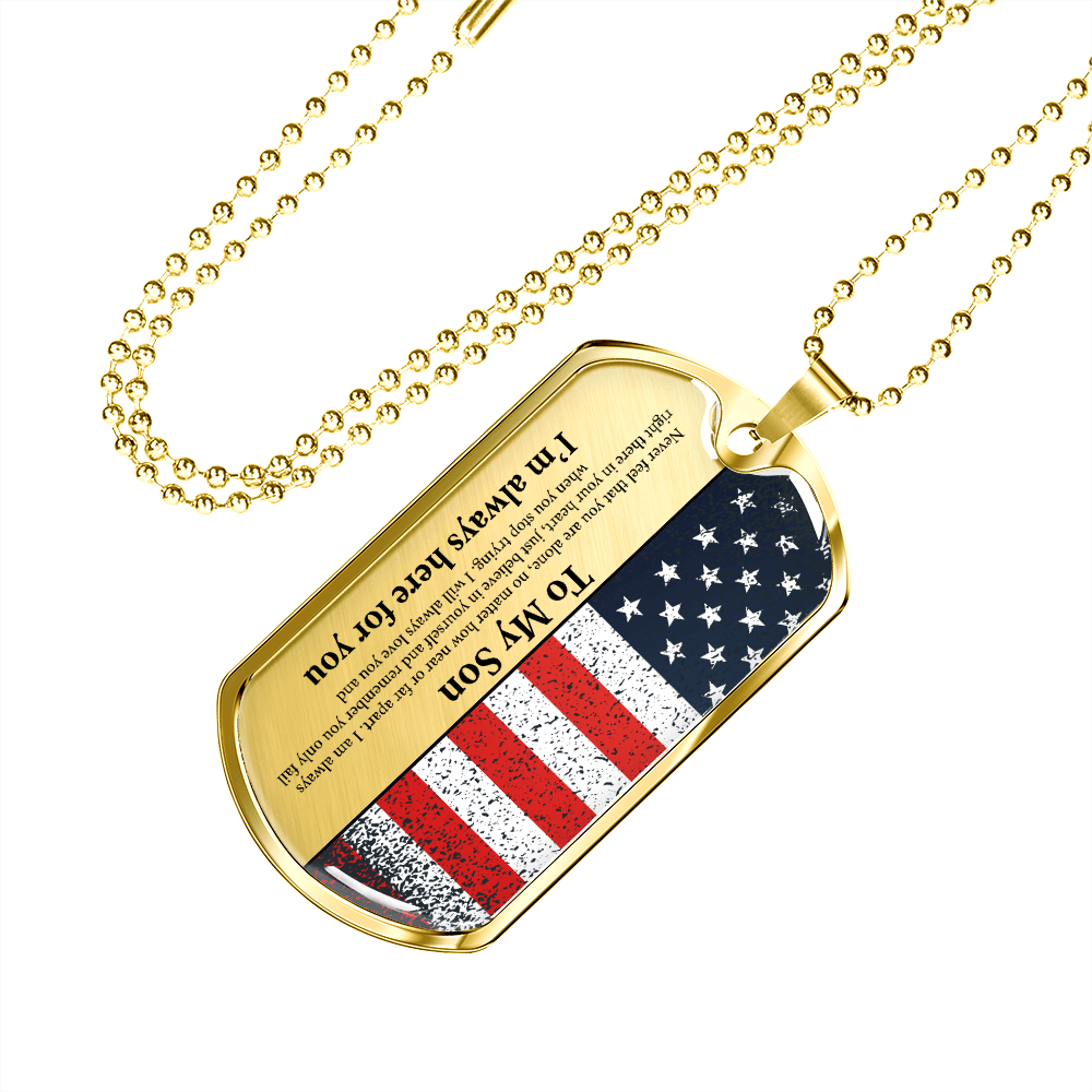 Son Gift | American Flag Dog Tag Necklace