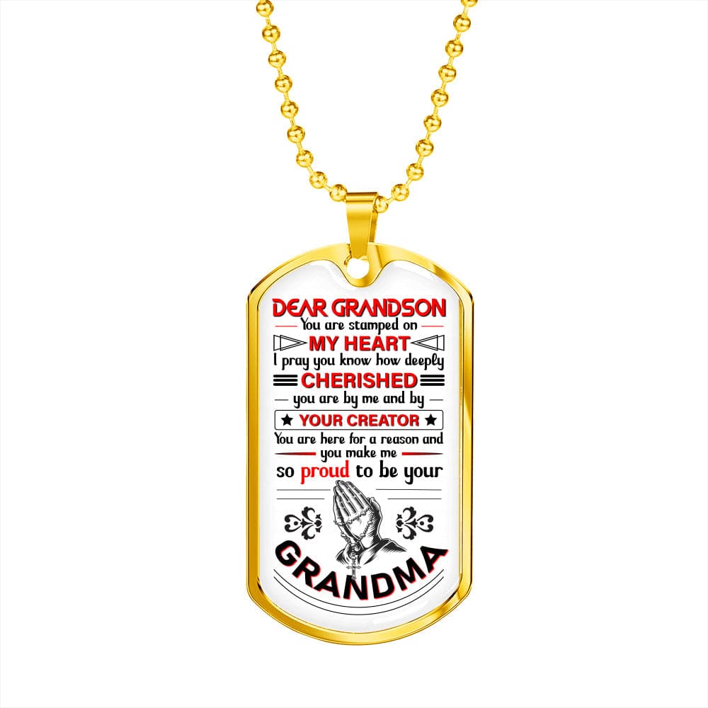 Grandson Gift | Christian Dog Tag Necklace