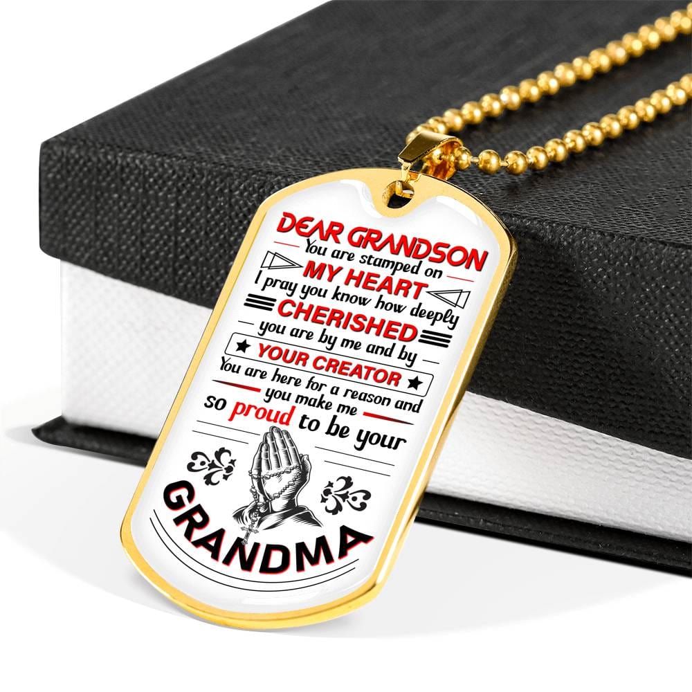 Grandson Gift | Christian Dog Tag Necklace