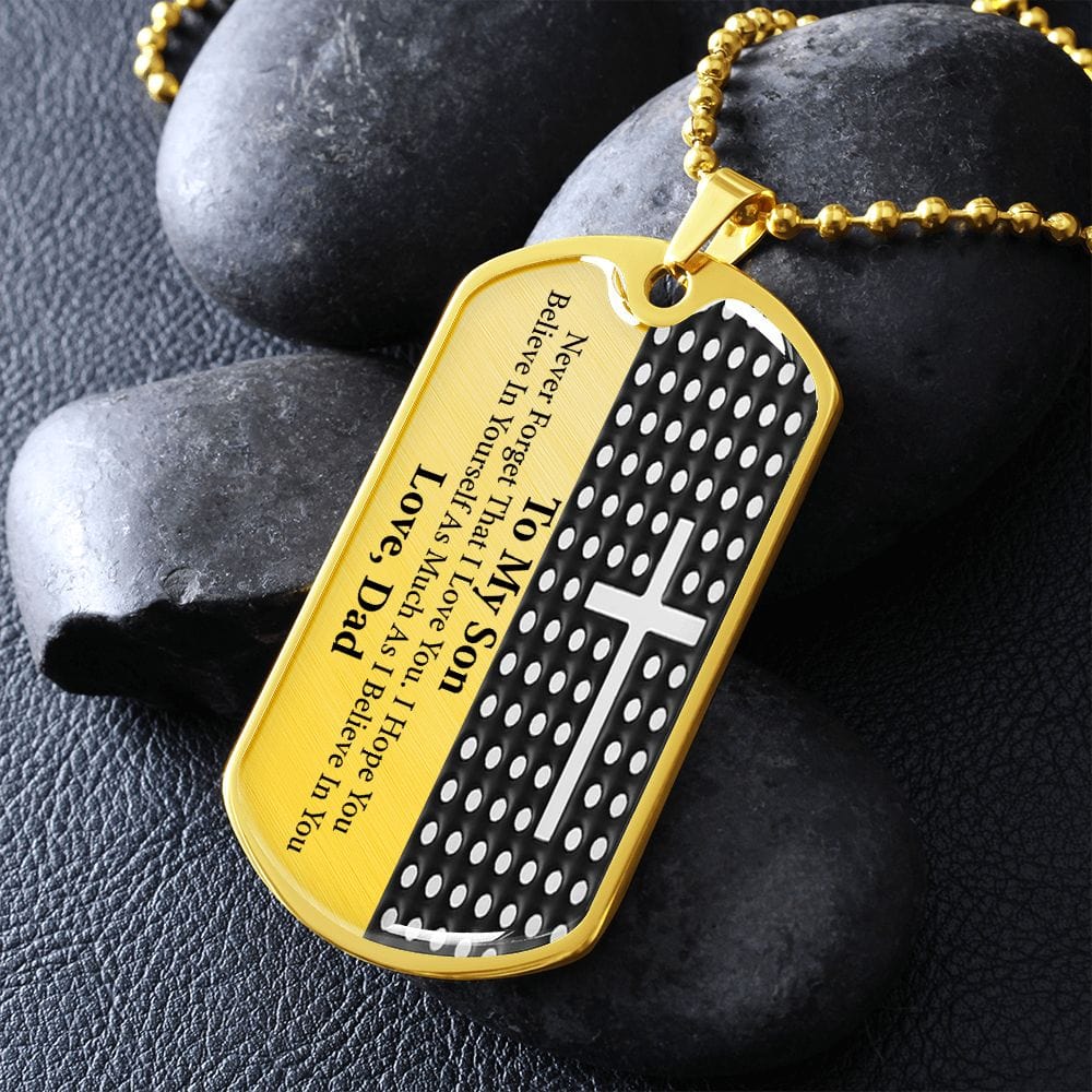 Son Gift (Love, Dad) Dog Tag Necklace