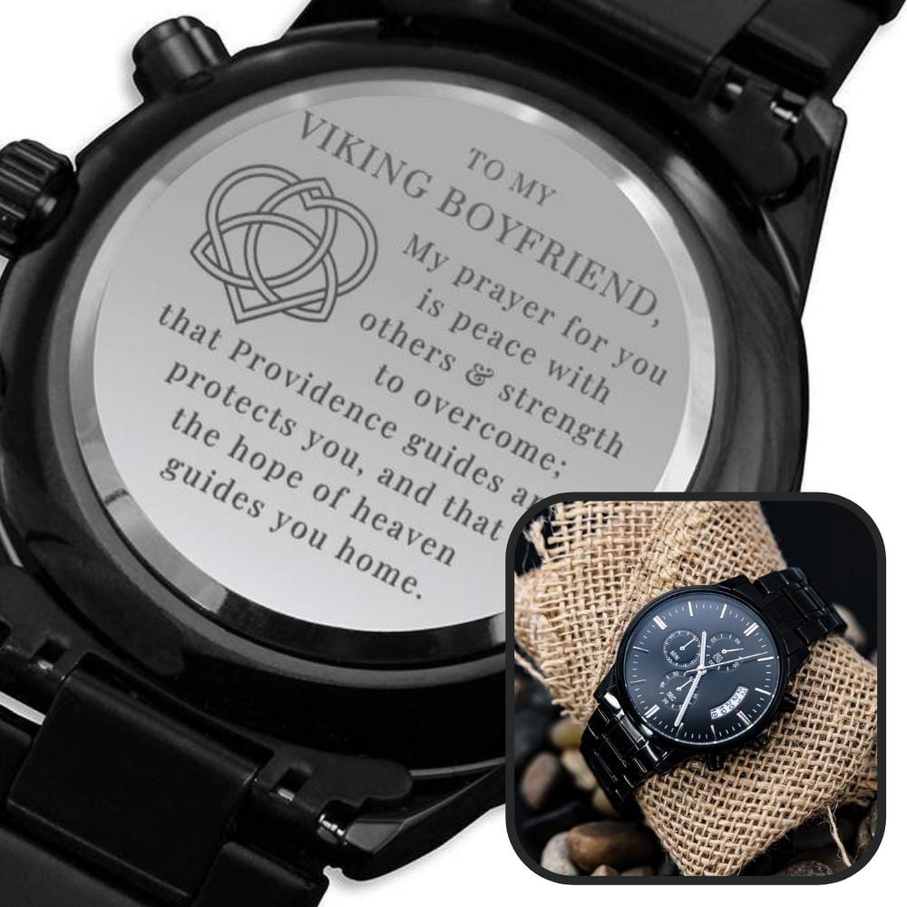 Viking Boyfriend Engraved Watch - My Prayer