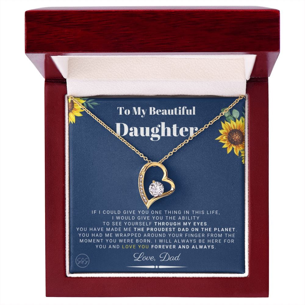 Daughter Gift (From Dad) | Father to Daughter Necklace, Birthday Gift To Daughter From Dad, Daughter Necklace, Proud Dad, Christmas Gift 04