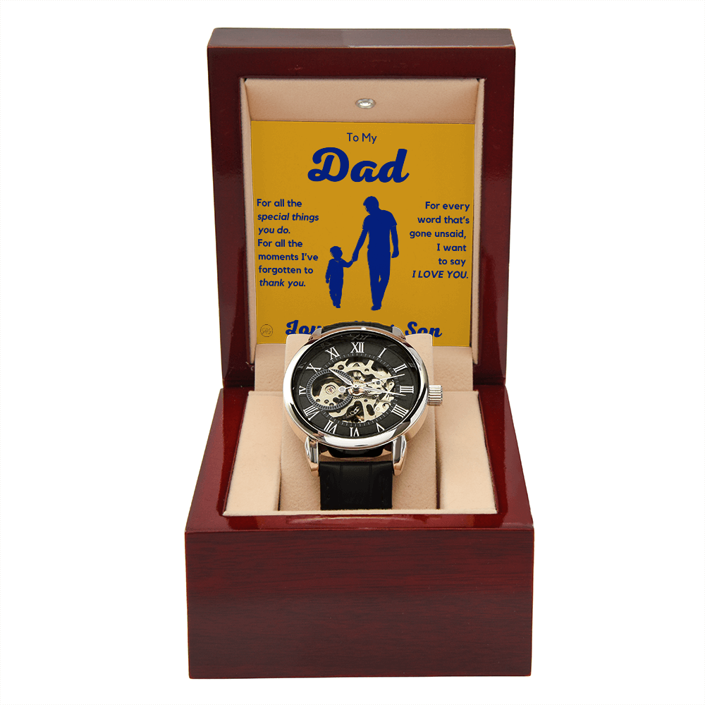 Dad - Son - For All The Words That Go Unsaid - Openwork Watch | Father's Day Gift, Gift for Dad, Personalized Gifts for Him, Father & Son 3