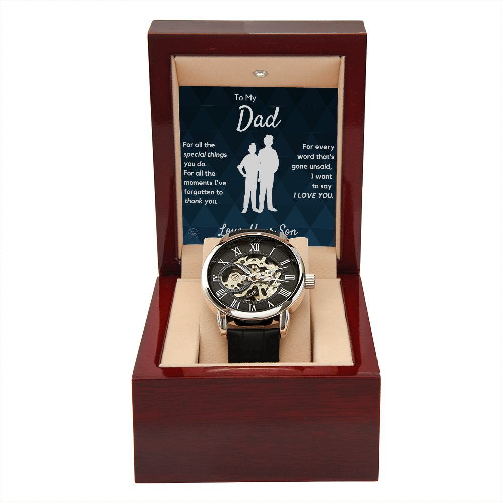 Dad - Son - For All The Words That Go Unsaid - Openwork Watch | Father's Day Gift, Gift for Dad, Personalized Gifts for Him, Father & Son 2
