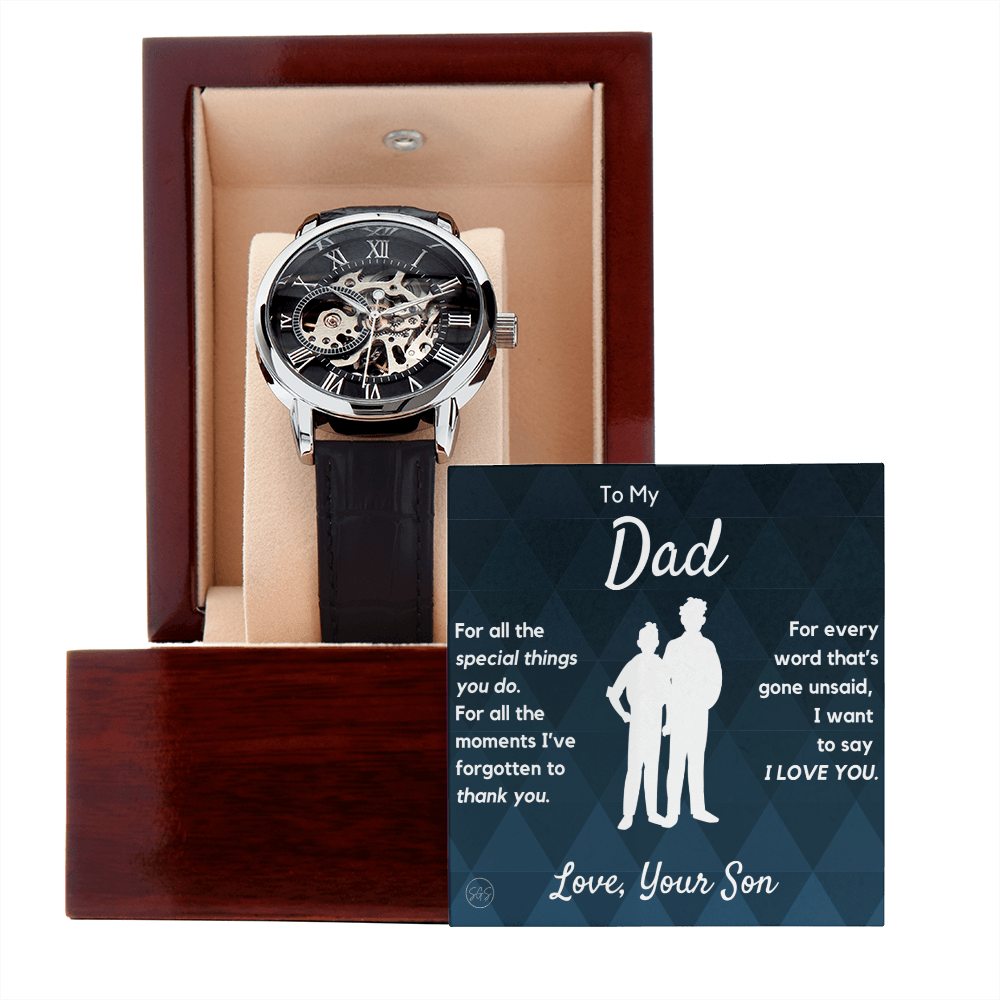 Dad - Son - For All The Words That Go Unsaid - Openwork Watch | Father's Day Gift, Gift for Dad, Personalized Gifts for Him, Father & Son 2