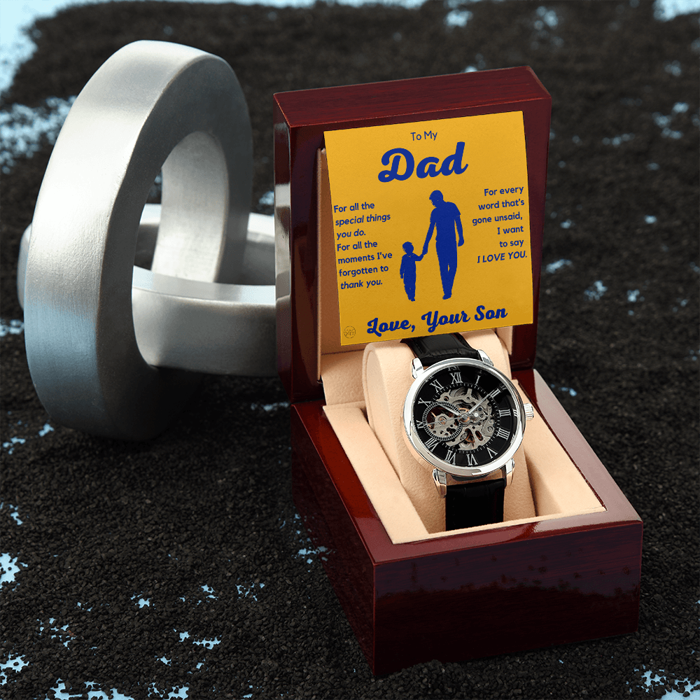 Dad - Son - For All The Words That Go Unsaid - Openwork Watch | Father's Day Gift, Gift for Dad, Personalized Gifts for Him, Father & Son 3