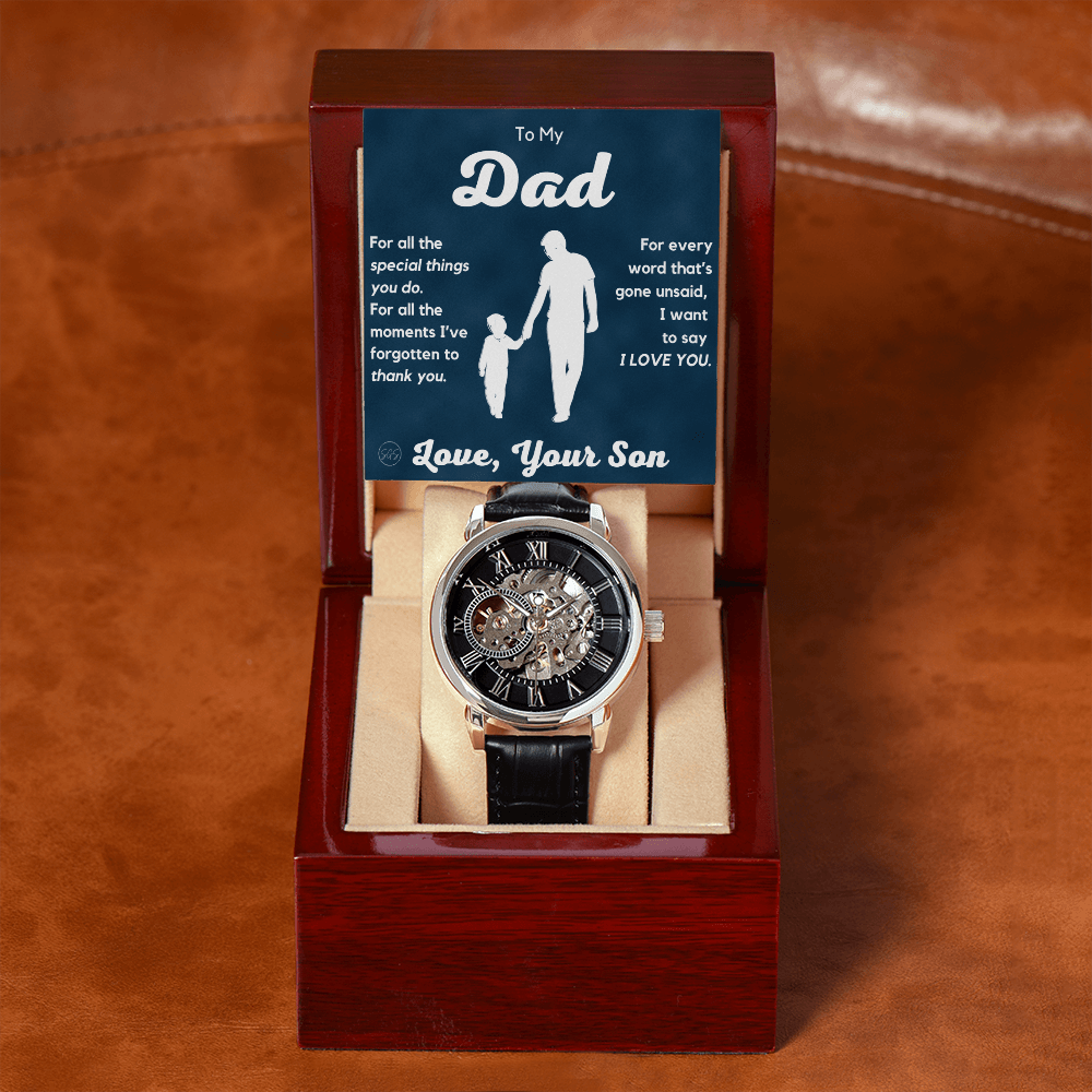 Dad - Son - For All The Words That Go Unsaid - Openwork Watch | Father's Day Gift, Gift for Dad, Personalized Gifts for Him, Father & Son 1