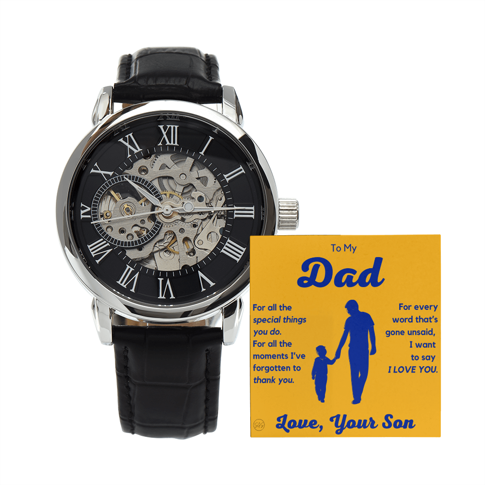 Dad - Son - For All The Words That Go Unsaid - Openwork Watch | Father's Day Gift, Gift for Dad, Personalized Gifts for Him, Father & Son 3
