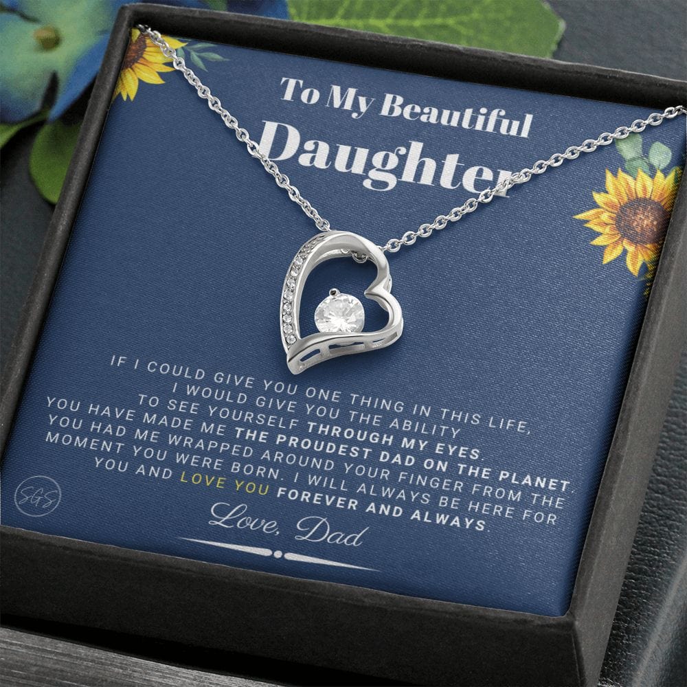 Daughter Gift (From Dad) | Father to Daughter Necklace, Birthday Gift To Daughter From Dad, Daughter Necklace, Proud Dad, Christmas Gift 04
