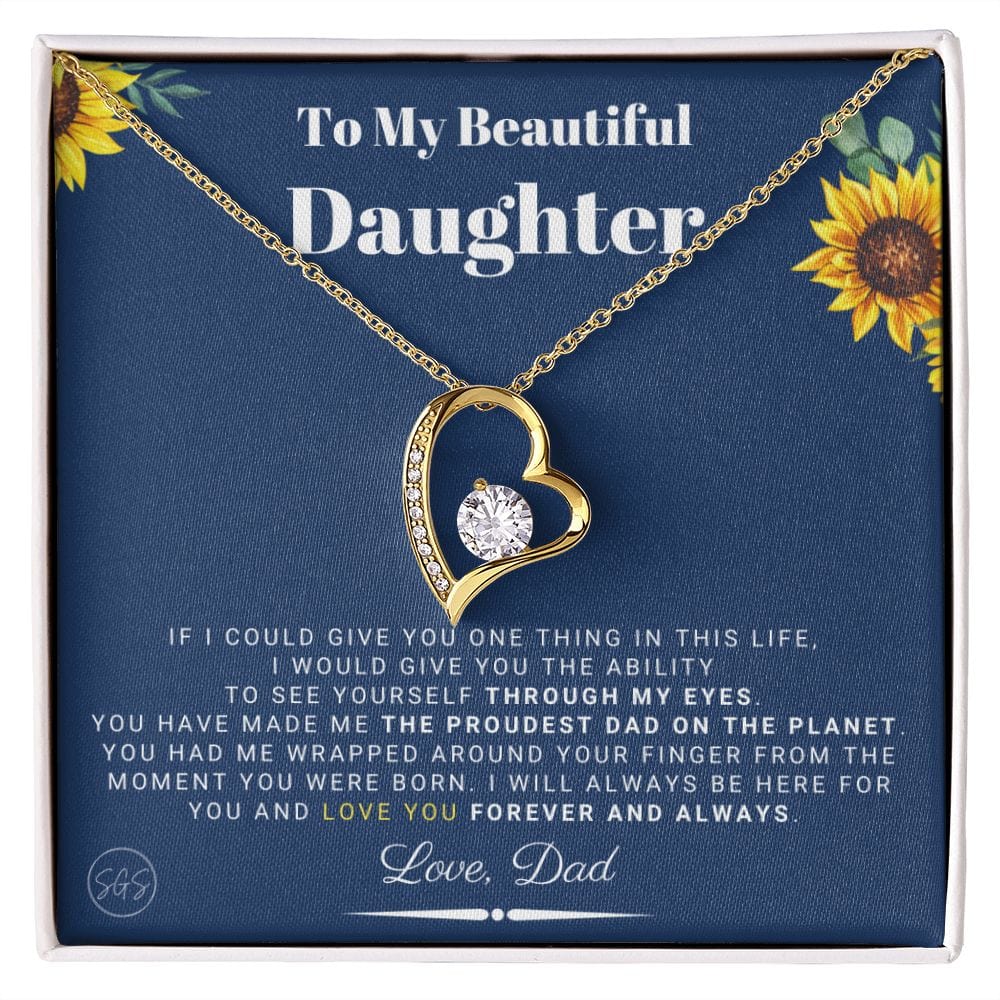 Daughter Gift (From Dad) | Father to Daughter Necklace, Birthday Gift To Daughter From Dad, Daughter Necklace, Proud Dad, Christmas Gift 04