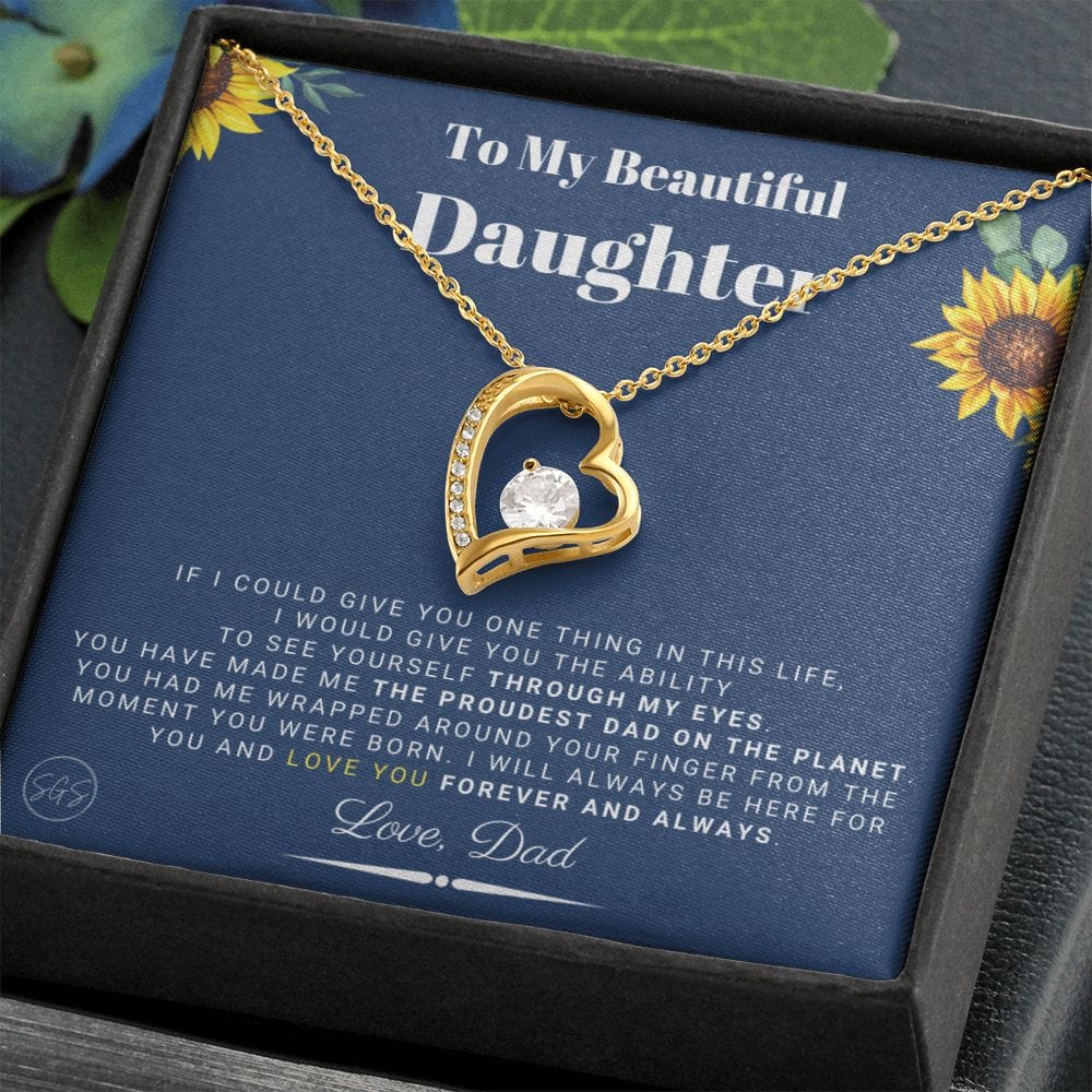 Daughter Gift (From Dad) | Father to Daughter Necklace, Birthday Gift To Daughter From Dad, Daughter Necklace, Proud Dad, Christmas Gift 04