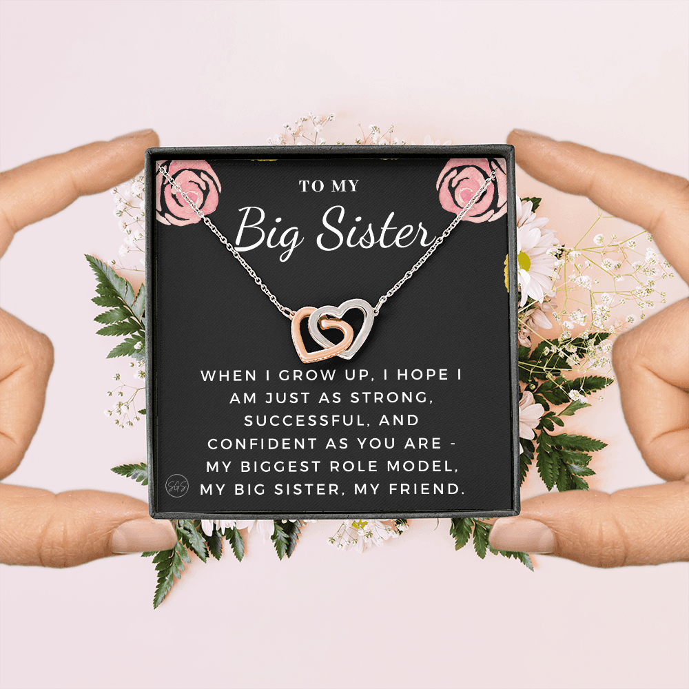 Big Sister Gift | Necklace for Older Sister, Christmas Idea, Birthday Present from Younger Sister, Best Big Sis, Heartfelt & Cute 1111kHA