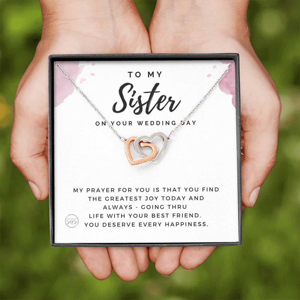 sister wedding day 0707f Hearts Necklace