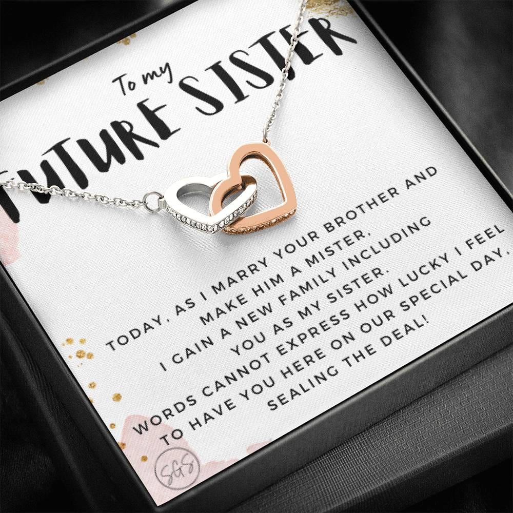 To My Future Sister | Stuff Gina Says, Thank You Gift from the Bride, Sister of the Groom, Wedding, Rehearsal Dinner, Necklace, Cute Minimalist Jewelry 0624I