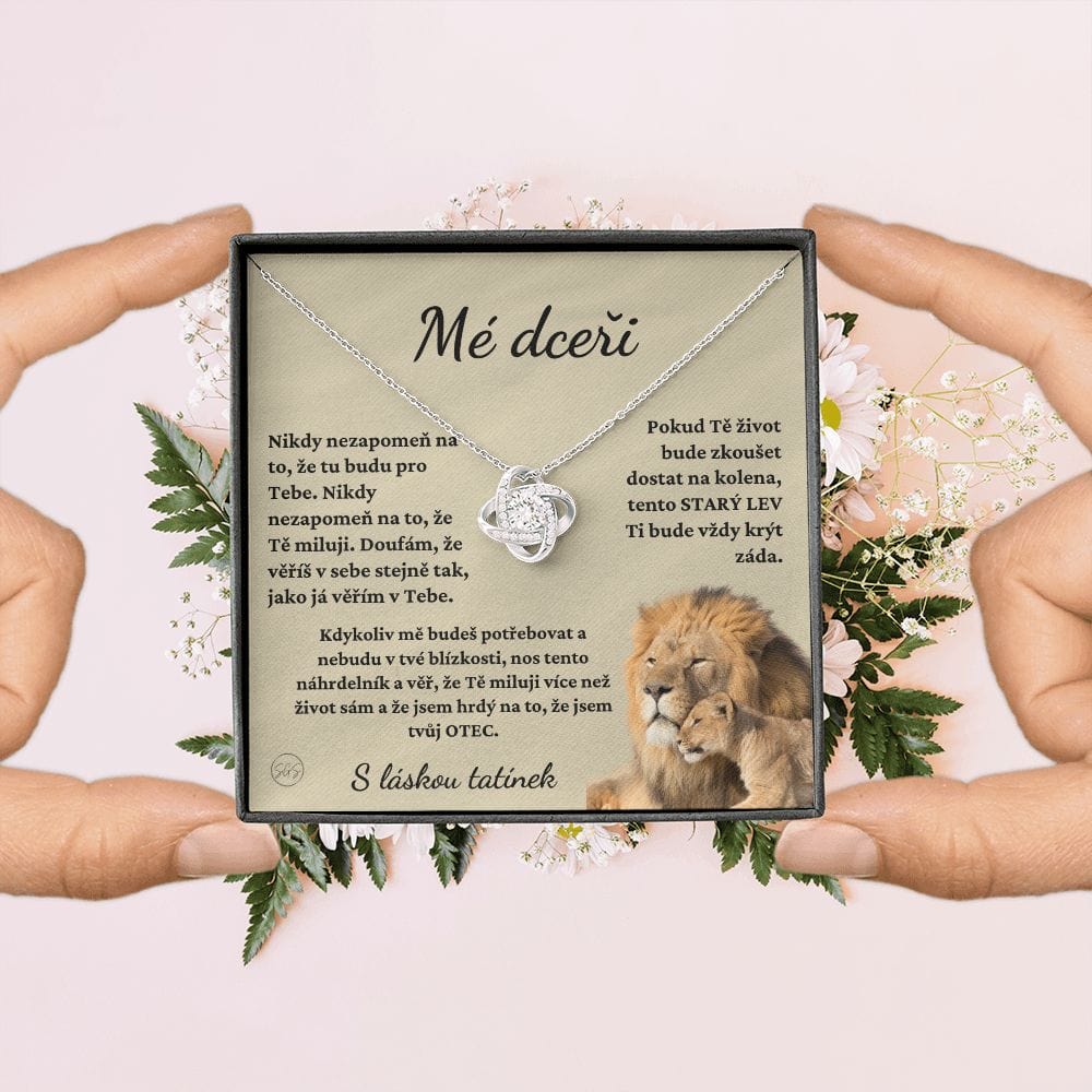 Dcera - Hrdý na tebe - Náhrdelník | Dárek pro dceru od táty, Hrdý, že jsem tvůj otec, Vánoční dárek, Narozeniny, Promoce, Tento starý lev