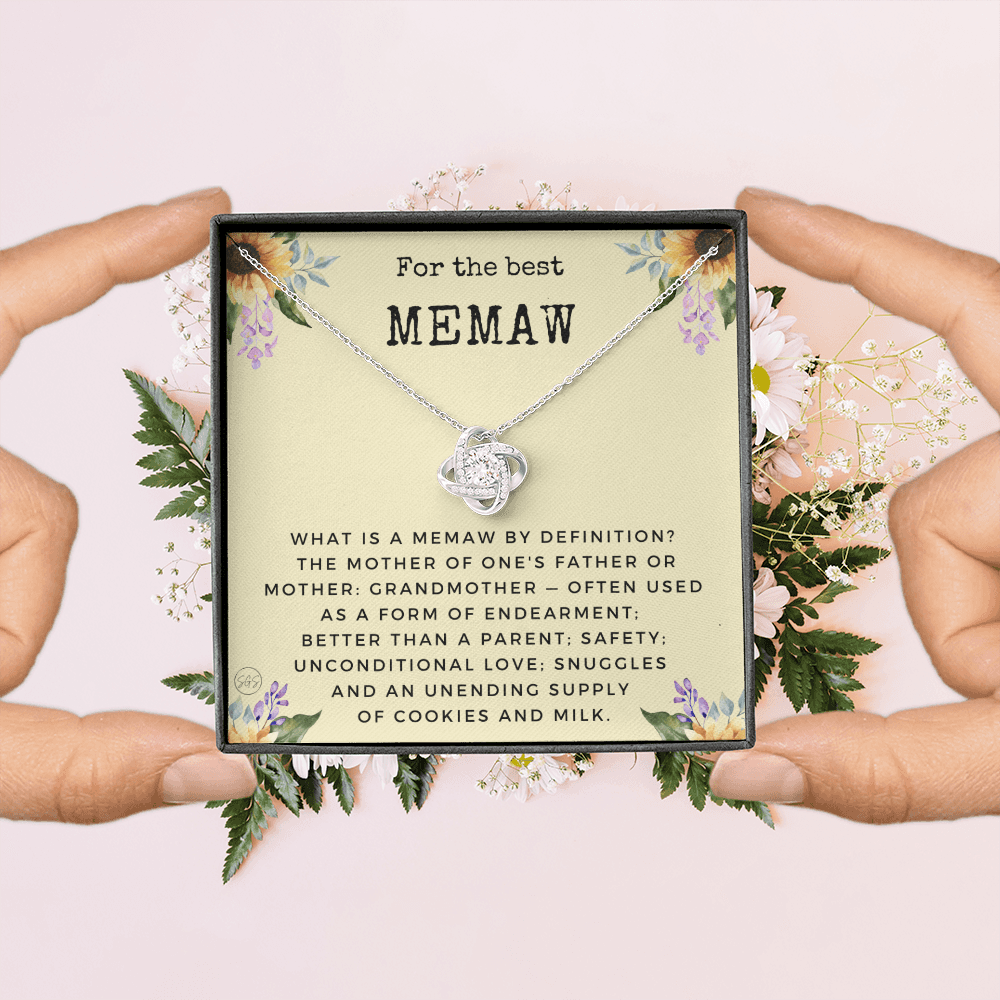 Gift for Memaw | Grandmother Nickname, Grandma, Mother's Day Necklace, Birthday, Get Well, Missing You, Memaw Definition, Christmas, From Family Grandkids Granddaughter Grandson 1118dK