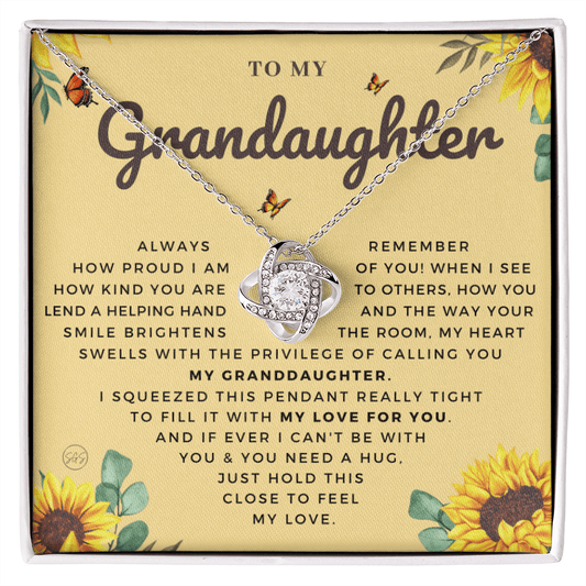 Gift for Granddaughter - Proud of You Sunflower Necklace
