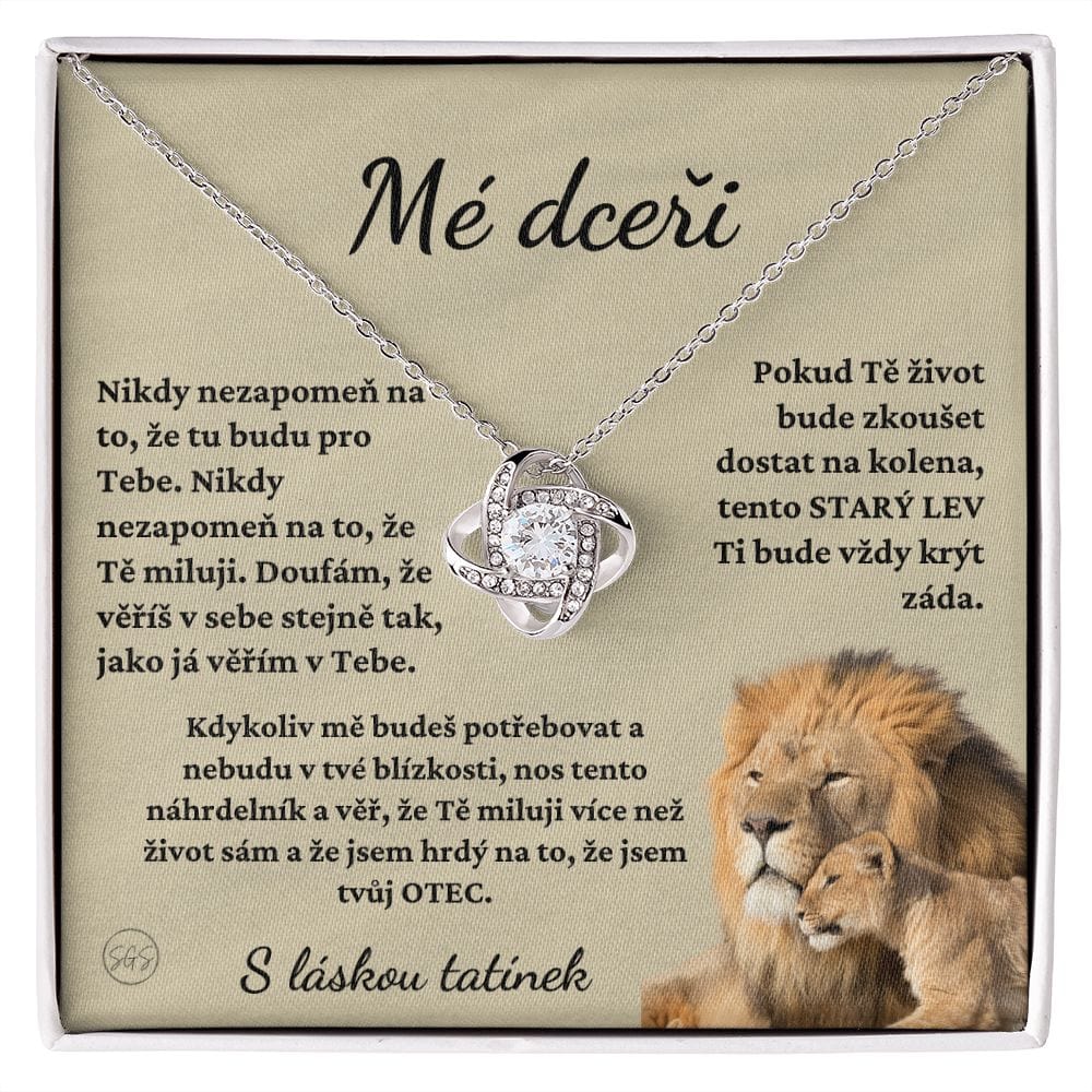 Dcera - Hrdý na tebe - Náhrdelník | Dárek pro dceru od táty, Hrdý, že jsem tvůj otec, Vánoční dárek, Narozeniny, Promoce, Tento starý lev