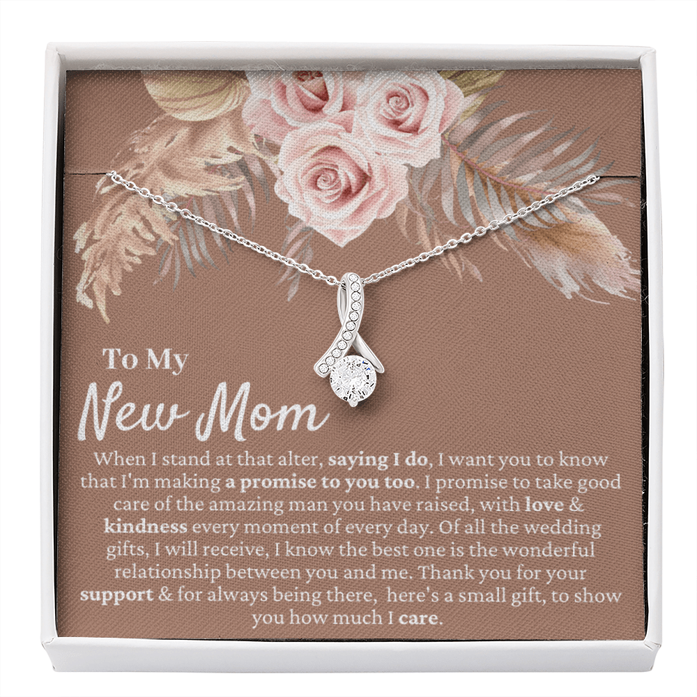 Mother in Law Wedding Gift from Bride - Mother of the Groom Necklace, Sentimental Future MIL, Pampas Grass & Desert Rose, Beauty