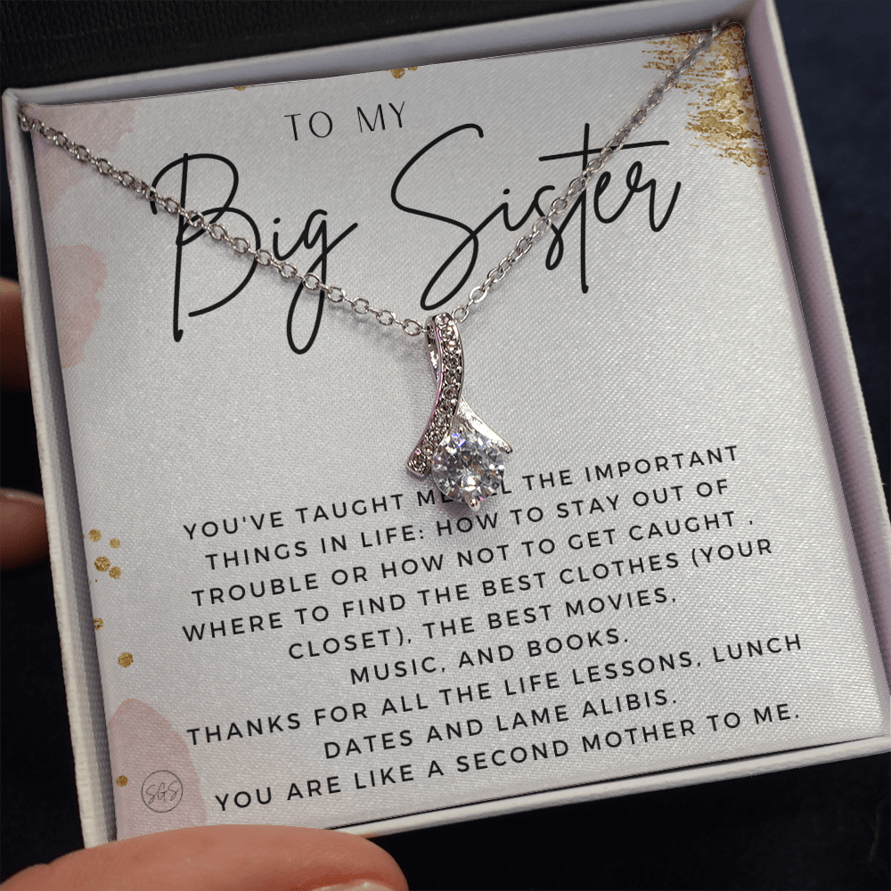 Big Sister Gift | Necklace for Older Sister, Christmas Idea, Birthday Present from Younger Sister, Best Big Sis, Heartfelt & Cute 1111fBA