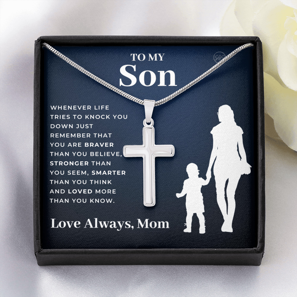 Gift for Son (From Mom) | Christian Cross Necklace
