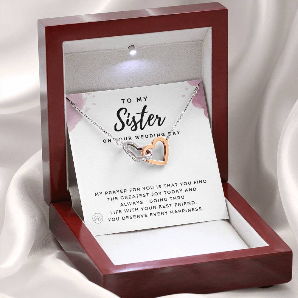 sister wedding day 0707f Hearts Necklace