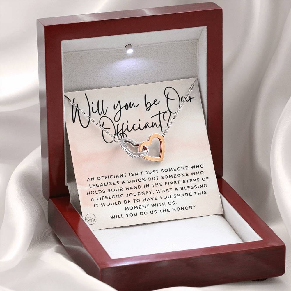 Wedding Officiant Proposal Gift | Stuff Gina Says, Will You Marry Us? Will You Be Our Officiant? For Friends, Best Friend Bestie Necklace Bridal Party 0817cH