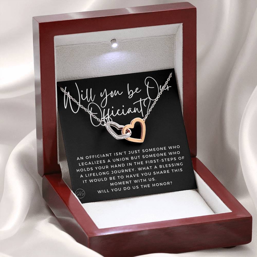 Wedding Officiant Proposal Gift | Stuff Gina Says, Will You Marry Us? Will You Be Our Officiant? For Friends, Best Friend Bestie Necklace Bridal Party 0817cH