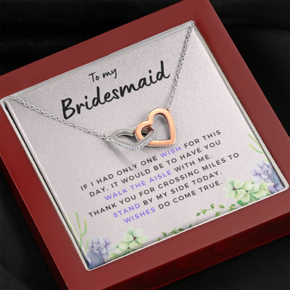 BridesmaidWishesDoComeTrue Hearts Necklace
