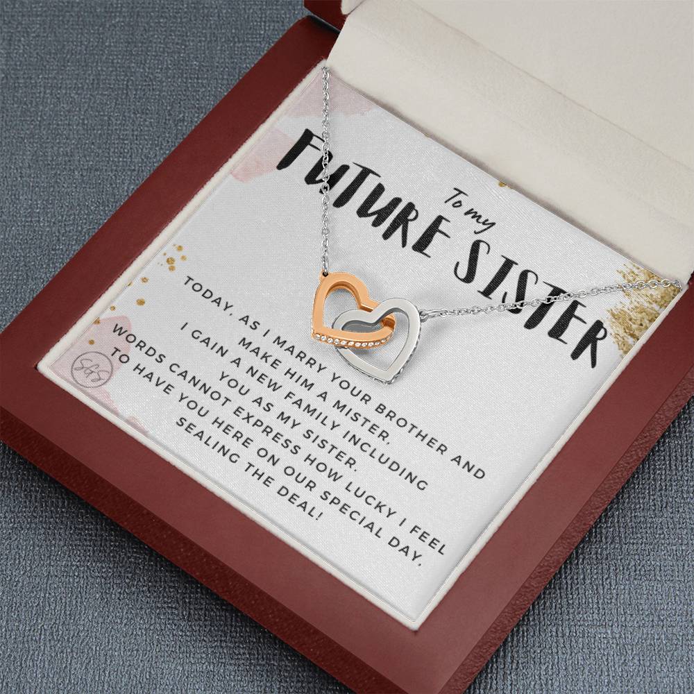 To My Future Sister | Stuff Gina Says, Thank You Gift from the Bride, Sister of the Groom, Wedding, Rehearsal Dinner, Necklace, Cute Minimalist Jewelry 0624I