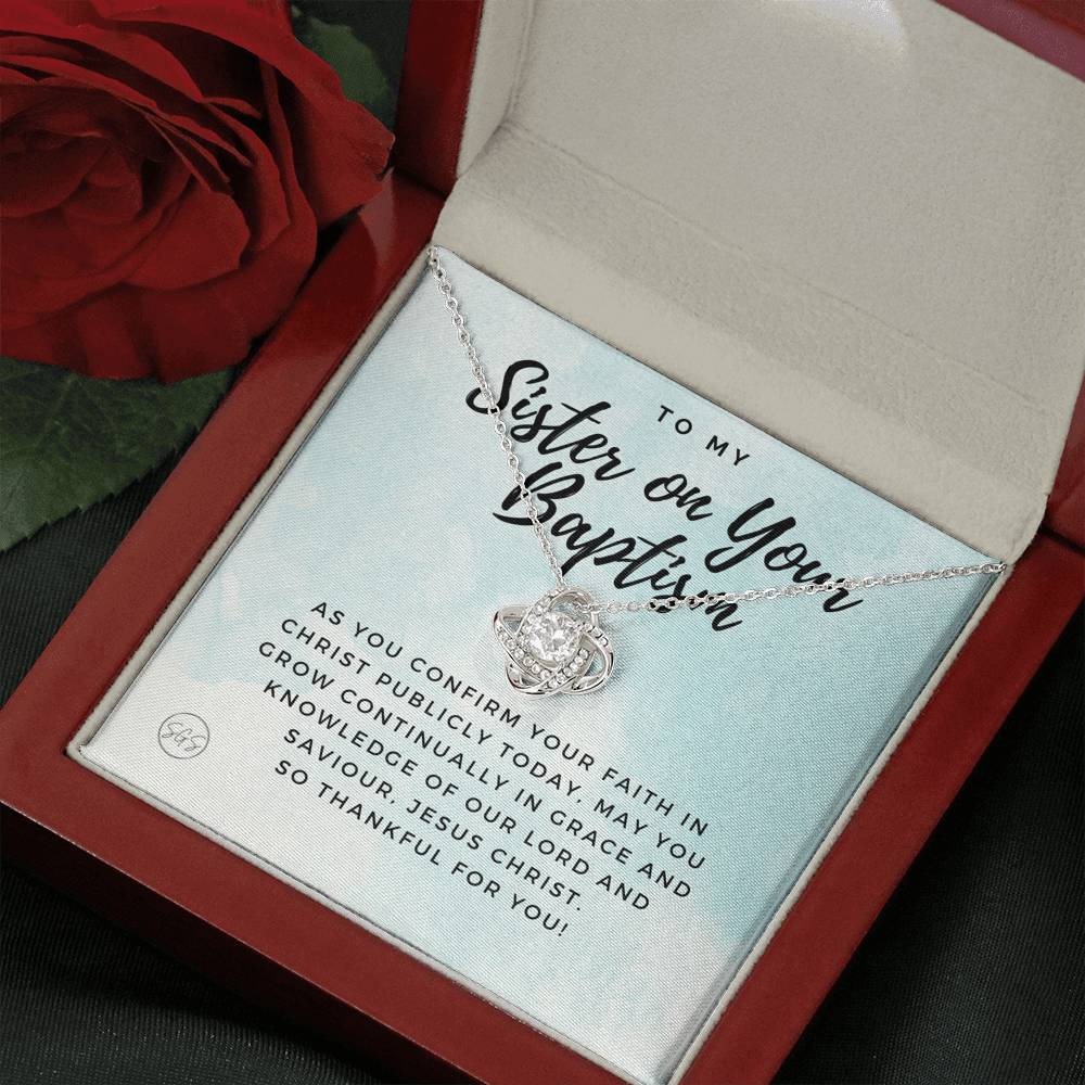 sister baptism 0707m Necklace Love Knot