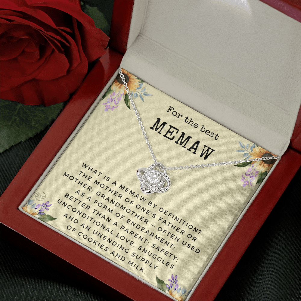 Gift for Memaw | Grandmother Nickname, Grandma, Mother's Day Necklace, Birthday, Get Well, Missing You, Memaw Definition, Christmas, From Family Grandkids Granddaughter Grandson 1118dK