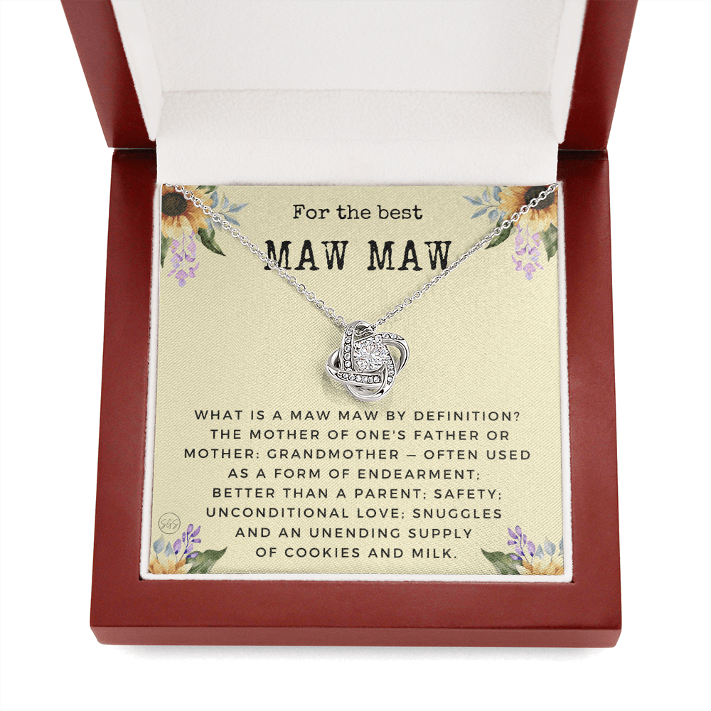 Gift for Maw Maw | Grandmother Nickname, Grandma, Mother's Day Necklace, Birthday, Get Well, Missing You, Maw Maw Definition, Christmas, From Family Grandkids Granddaughter Grandson 1118dK