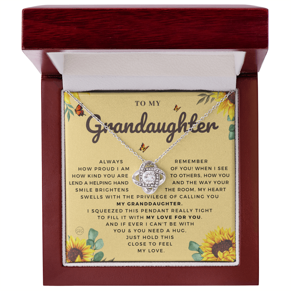 Gift for Granddaughter - Proud of You Sunflower Necklace