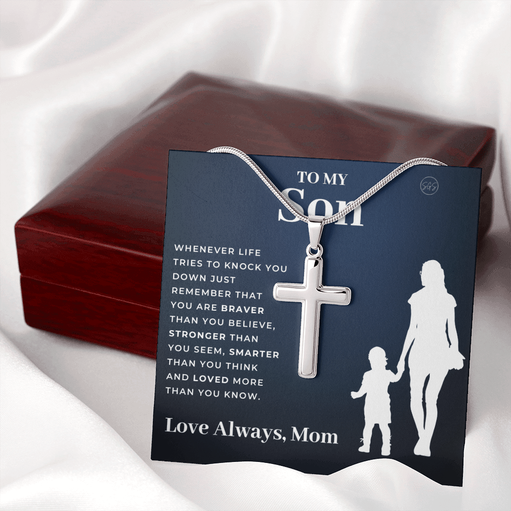 Gift for Son (From Mom) | Christian Cross Necklace