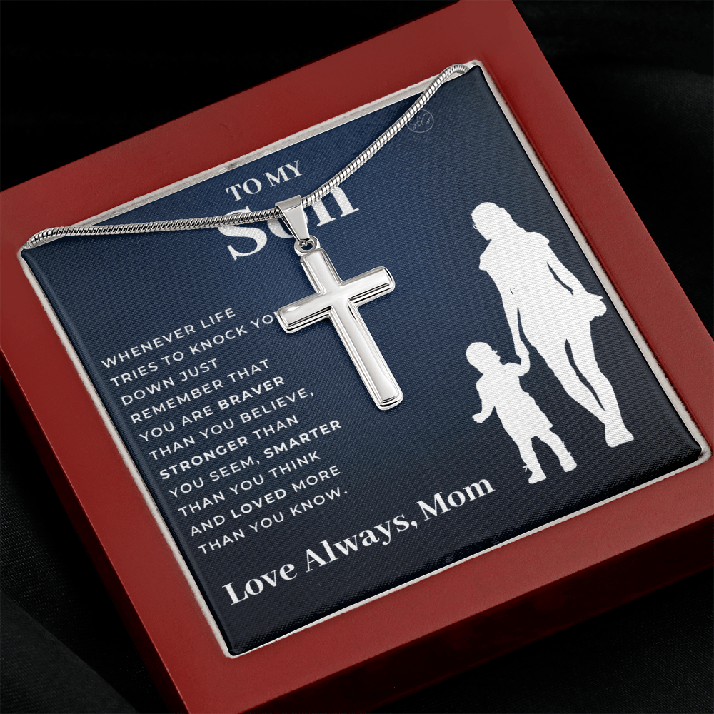 Gift for Son (From Mom) | Christian Cross Necklace