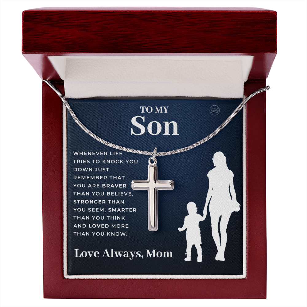 Gift for Son (From Mom) | Christian Cross Necklace