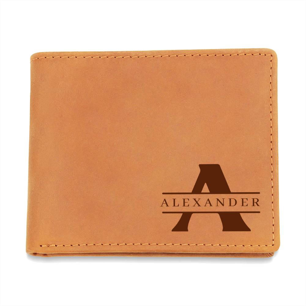 Men's Leather Monogrammed Wallet - Groomsmen Gift