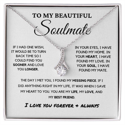 Soulmate - Missing Piece - Eternal Hope Necklace | Romantic Gift for Wife, Fiancé, Girlfriend, Valentine's Day Present 0201bB