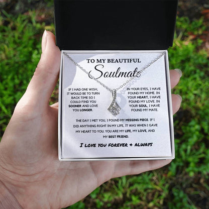 Soulmate - Missing Piece - Eternal Hope Necklace | Romantic Gift for Wife, Fiancé, Girlfriend, Valentine's Day Present 0201bB