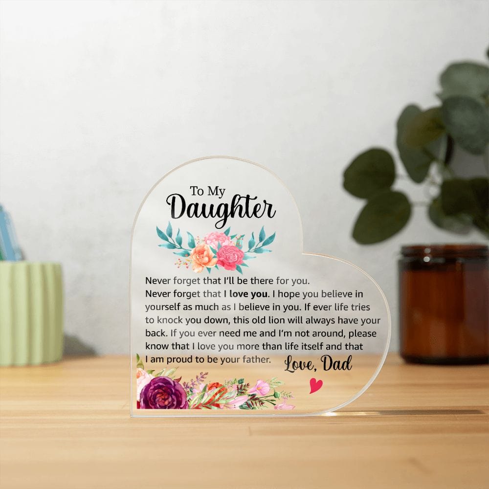 Daughter - Proud of you - Plaque & Sign | Gift for Daughter from Dad, Proud to be Your Father, Graduation Gift, Birthday, This Old Lion