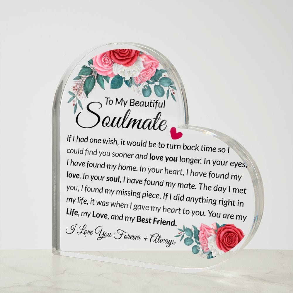 Soulmate - Missing Piece - Plaque & Sign | Romantic Gift for Wife, Fiancé, Girlfriend - Anniversary Gift, Valentine's Day Present