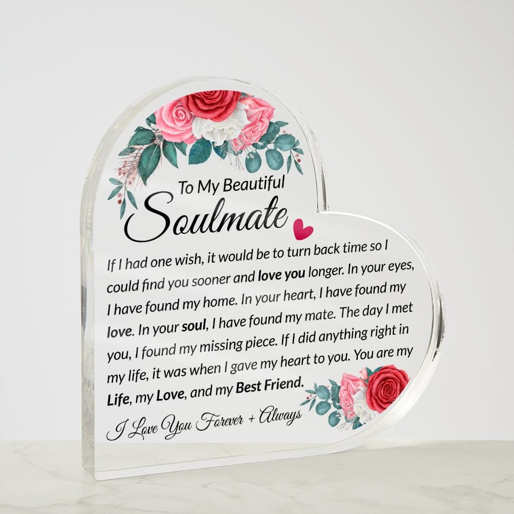 Soulmate - Missing Piece - Plaque & Sign | Romantic Gift for Wife, Fiancé, Girlfriend - Anniversary Gift, Valentine's Day Present