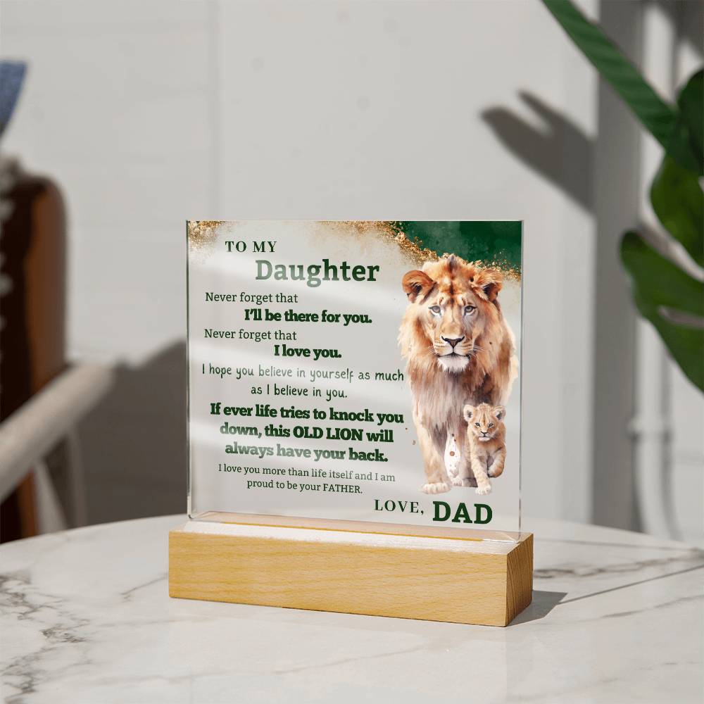 Daughter Gift from Dad - Proud of You Lion Plaque